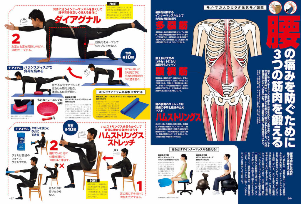 特集】「痛みを防ぎ若さを保つために　足と腰　モノマガ人のカラダ元気モノ図鑑」